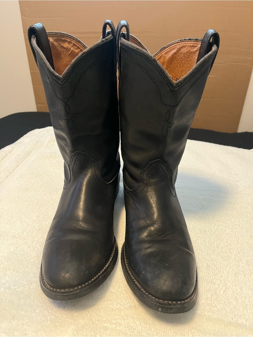 Ariat Black Leather Classic Western Cowboy Boots